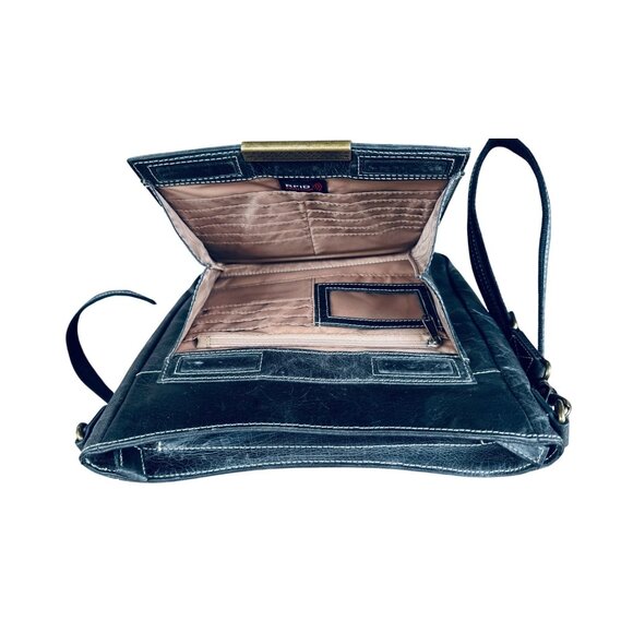 Gun Tote'n Mamas GTM  Black Leather Slim Cross Body Bag Concealed Carry - Picture 4 of 11